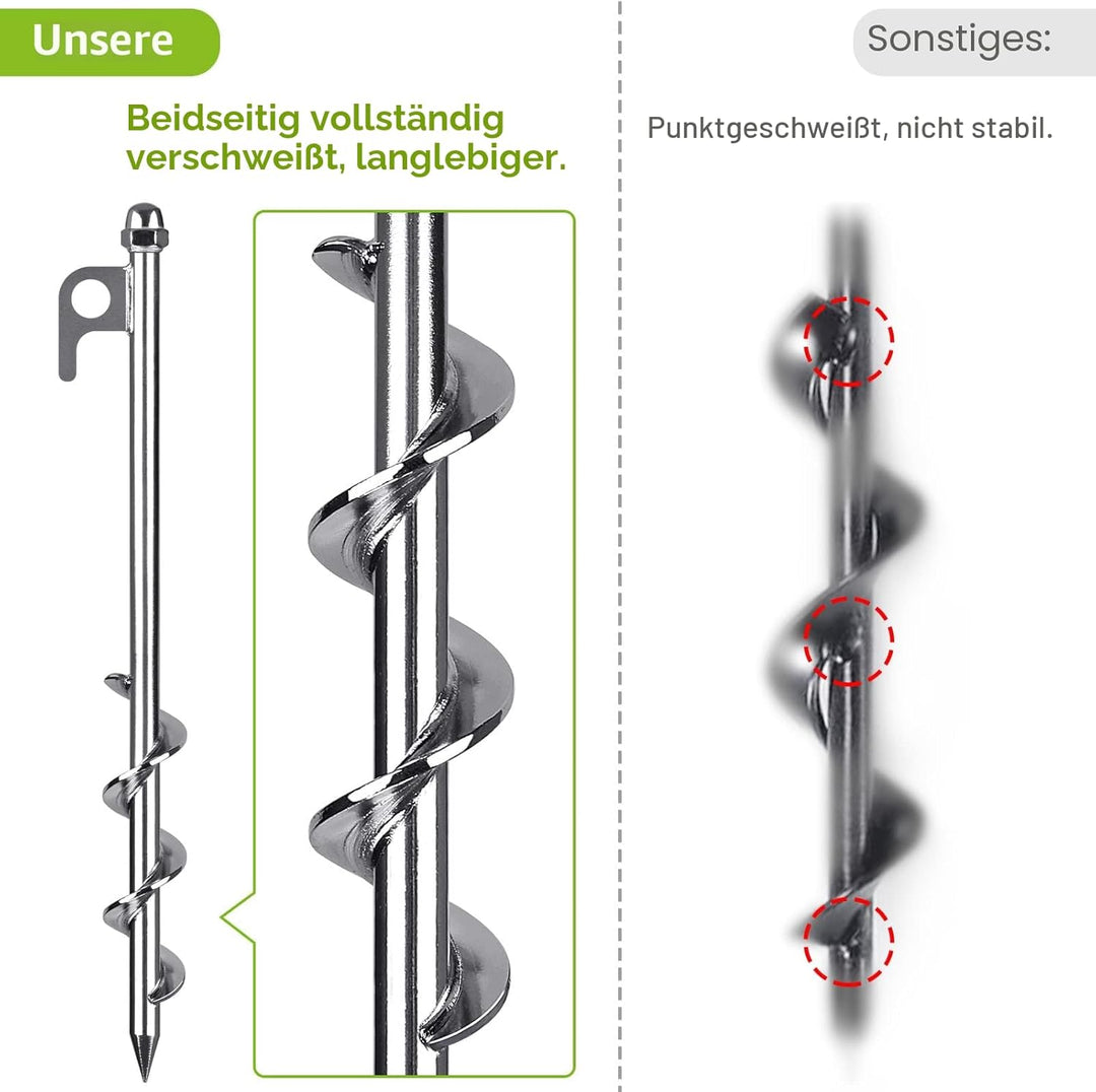 30,5 cm Bodenanker, 4 Stück robuste Zeltheringe, wiederverwendbar, für Campingzelte, Trampoline, Sch