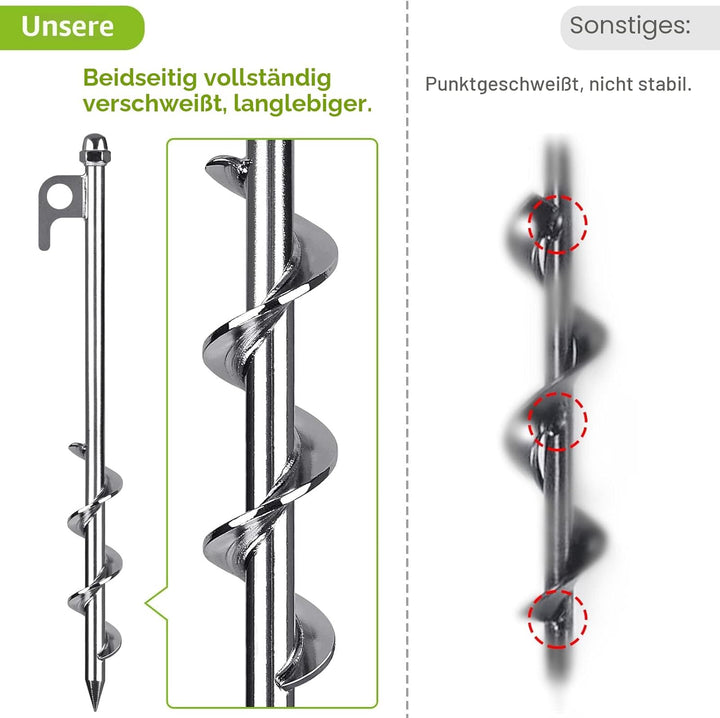 30,5 cm Bodenanker, 4 Stück robuste Zeltheringe, wiederverwendbar, für Campingzelte, Trampoline, Sch