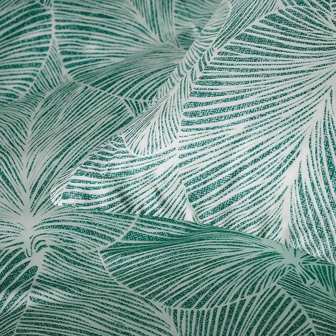 Nayoroom Bettwäsche 135x200 Grün Dunkelgrün Blätter Muster Bettbezug Microfaser Tropisch Palmenblätt