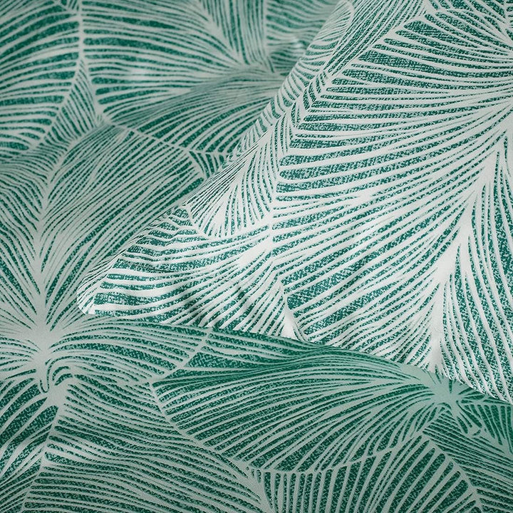 Nayoroom Bettwäsche 135x200 Grün Dunkelgrün Blätter Muster Bettbezug Microfaser Tropisch Palmenblätt