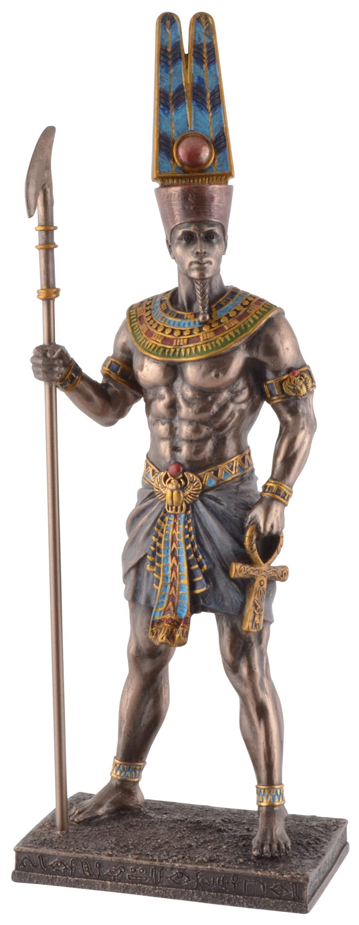 Ägyptischer Gott Amun-Re mit Stab - bronziert und coloriert by Veronese