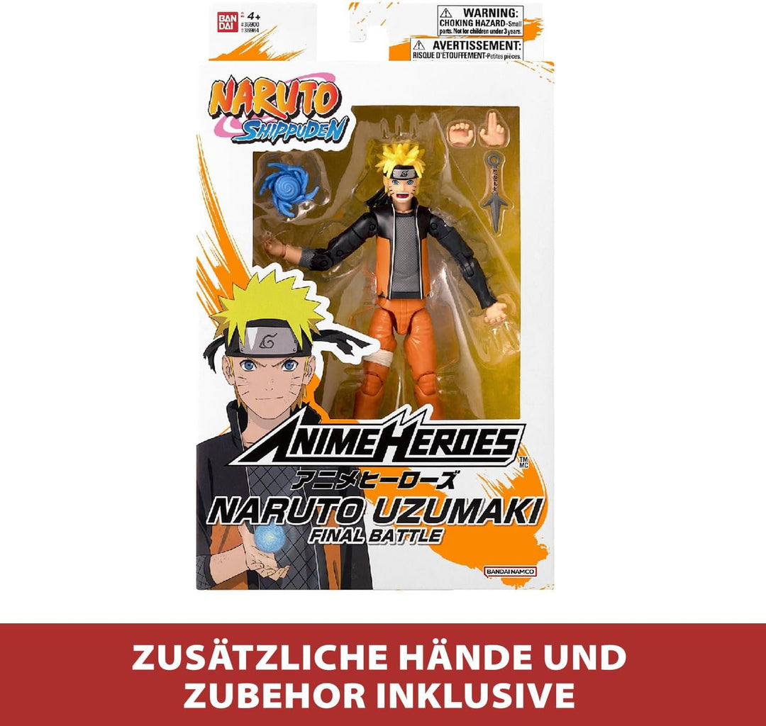 Bandai – Anime Heroes – Naruto Shippuden – Anime Heroes Figur 17 cm – Naruto Uzumaki (Final Battle)
