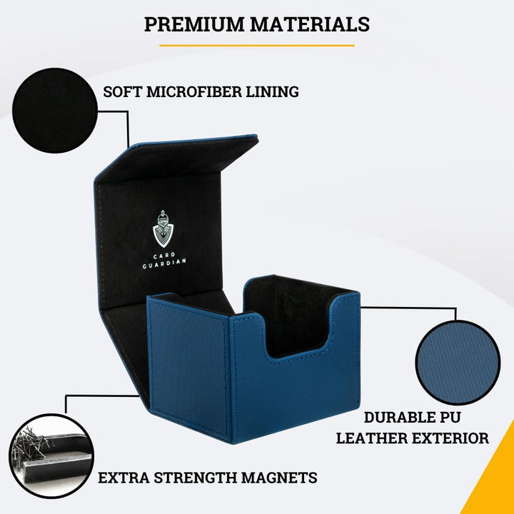 Card Guardian - Premium Sammelkarten Box für 100 Karten - ohne PVC Karten Halter für Spielkarten (Bl