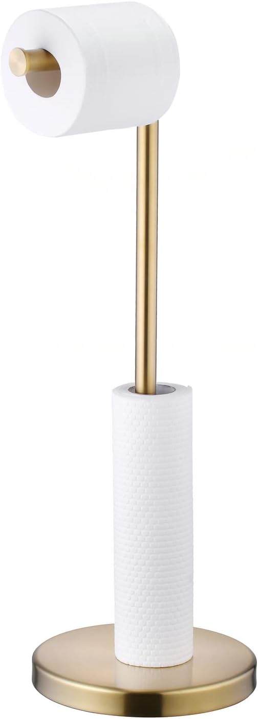 Goldener Toilettenpapierhalter Ständer mit Reserve,Beelee Freistehender Toilettenpapierhalter Toilet