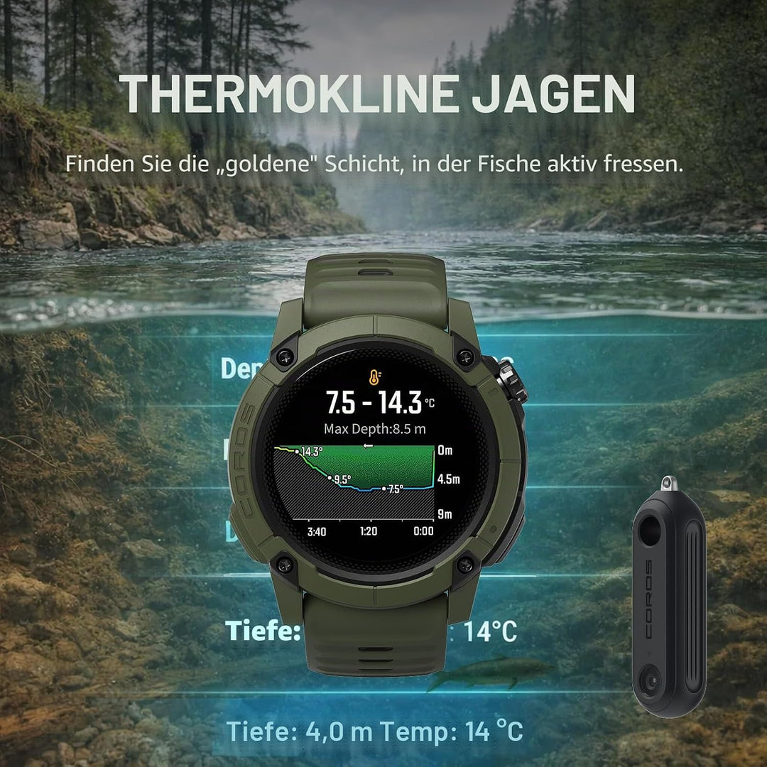 COROS HYDROP Fischfinder - Leichter auswerfbarer Sensor zur Messung von Tiefe, Temperatur, Helligkei