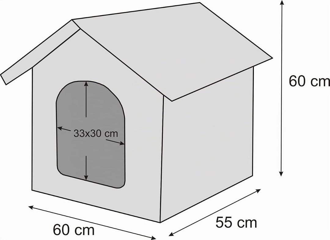 PillowPrim Hundehütte Hundehöhle Hundebett Hundehaus Katzenhöhle Tierbett XL - 60x55 cm braun mit Pf