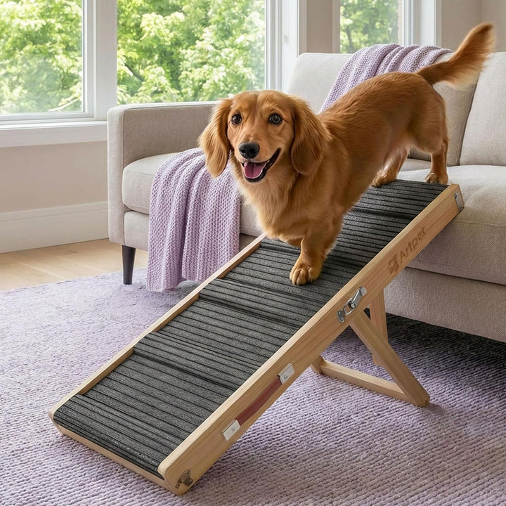 Artpet Hunderampe für Sofa Bett Klappbar Rampe Klappbar für kleine Hunde Katzen Einstellbar 34-53 cm
