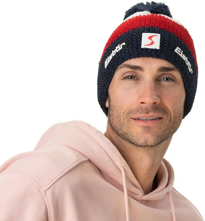Eisbär Mütze Herren &amp; Damen Star Pompon Ski Austria - Merino Wintermütze Unisex mit Fleece schützt v