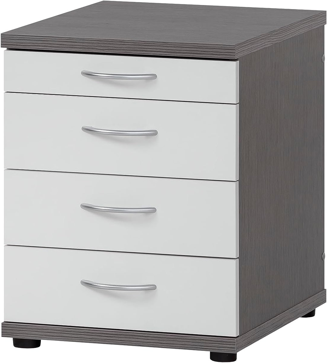 Möbelpartner Bürocontainer, Holzwerkstoff, esche grau Dekor/weiss matt, 41,6 x 50 x 53,4 cm Esche Gr