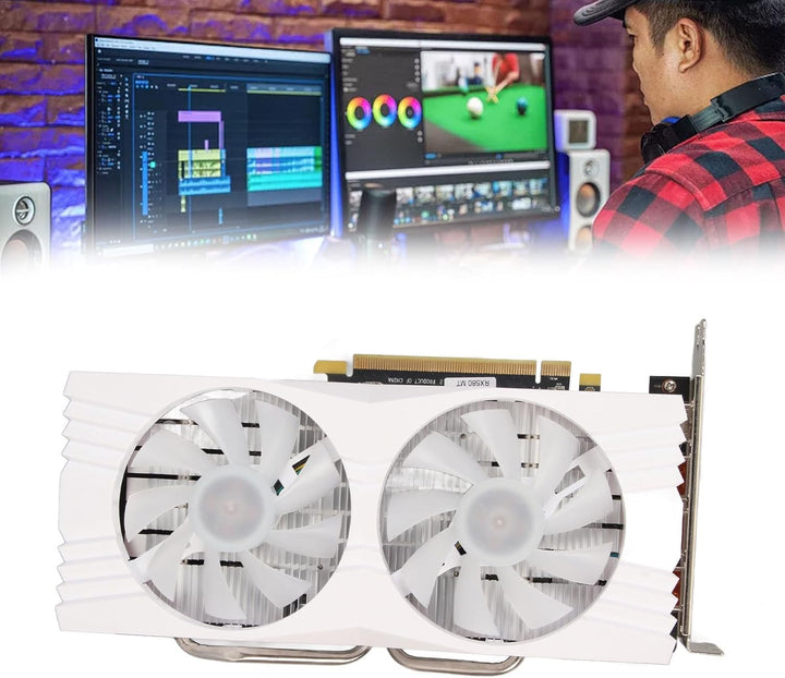 Elprico RX 580-Grafikkarten, 8 GB, GDDR5, 256 Bit, PC-Gaming für Radeon-Grafikkarte für, Dual-Fan-DP