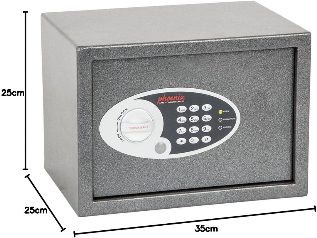 Phoenix SS0802E Vela Home & Office Safe Möbeltresor Kompaktsafe mit Elektronikschloss, HxBxT: 25 x 3
