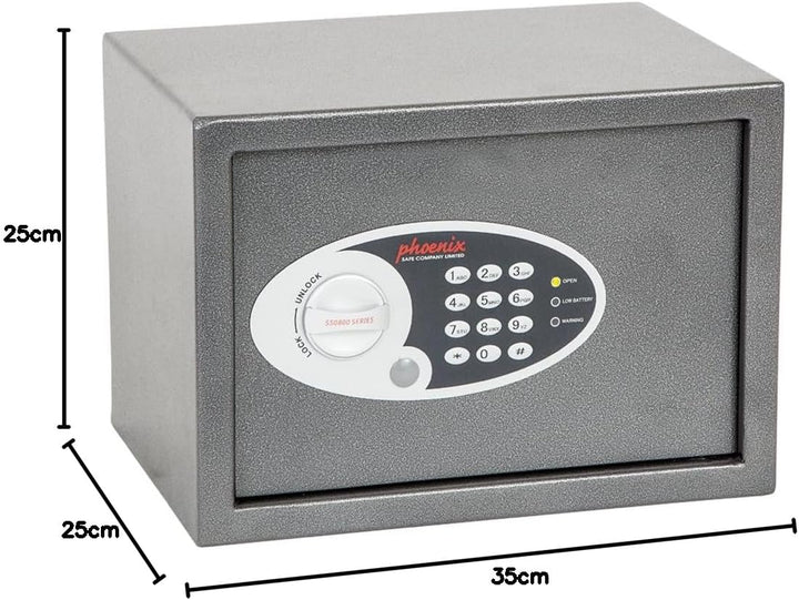 Phoenix SS0802E Vela Home & Office Safe Möbeltresor Kompaktsafe mit Elektronikschloss, HxBxT: 25 x 3