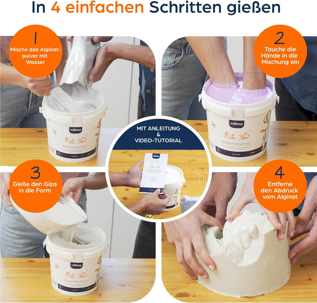 Handabdruck Set für Paare 3D Handabdruck Set für 2 Erwachsenen Hände Jahrestag Geschenk für Sie und