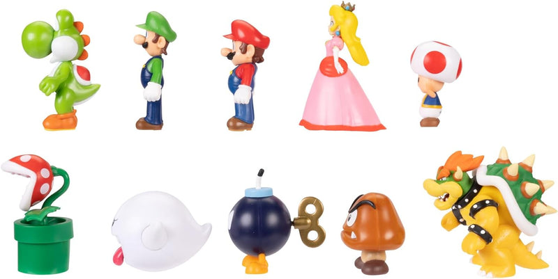 Super Mario Nintendo Figuren 10er Set Freunde und Feinde, 6,5 cm