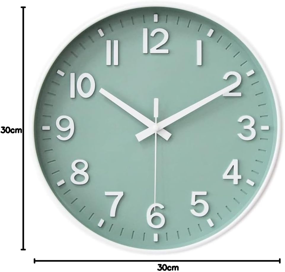 HZDHCLH Funkuhr 30 cm Grosses Ziffernblatt Wanduhr Geräuschlos,Geeignet für Schule, Zuhause, Wanddek