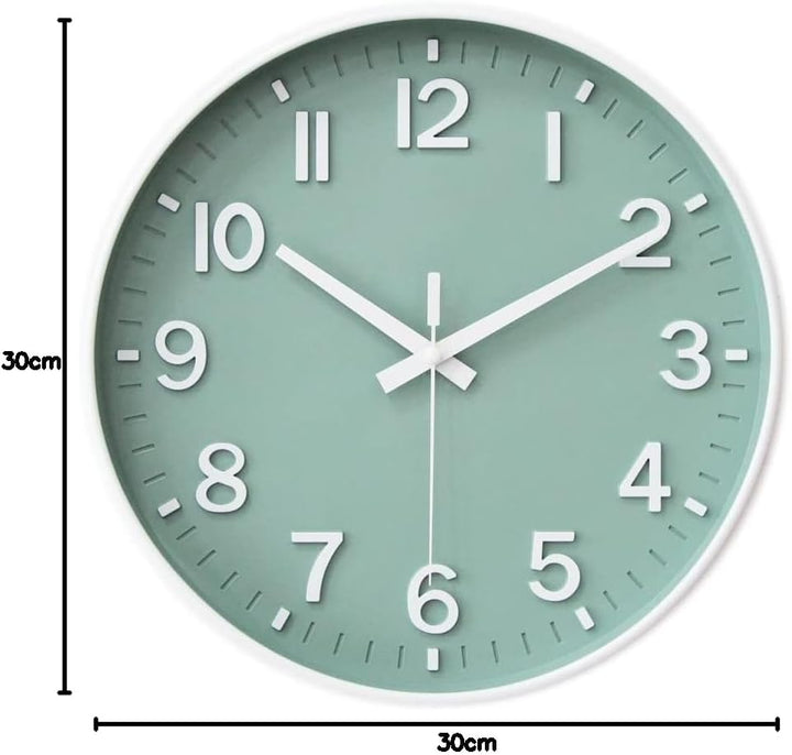 HZDHCLH Funkuhr 30 cm Grosses Ziffernblatt Wanduhr Geräuschlos,Geeignet für Schule, Zuhause, Wanddek