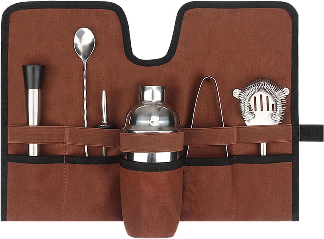 SEAFRONT Tragbares Cocktail -Set -Tasche Professionelles Mixologie Barkeeper Kit für Camping, Pickni