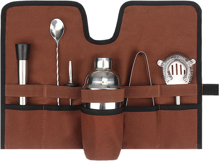 SEAFRONT Tragbares Cocktail -Set -Tasche Professionelles Mixologie Barkeeper Kit für Camping, Pickni
