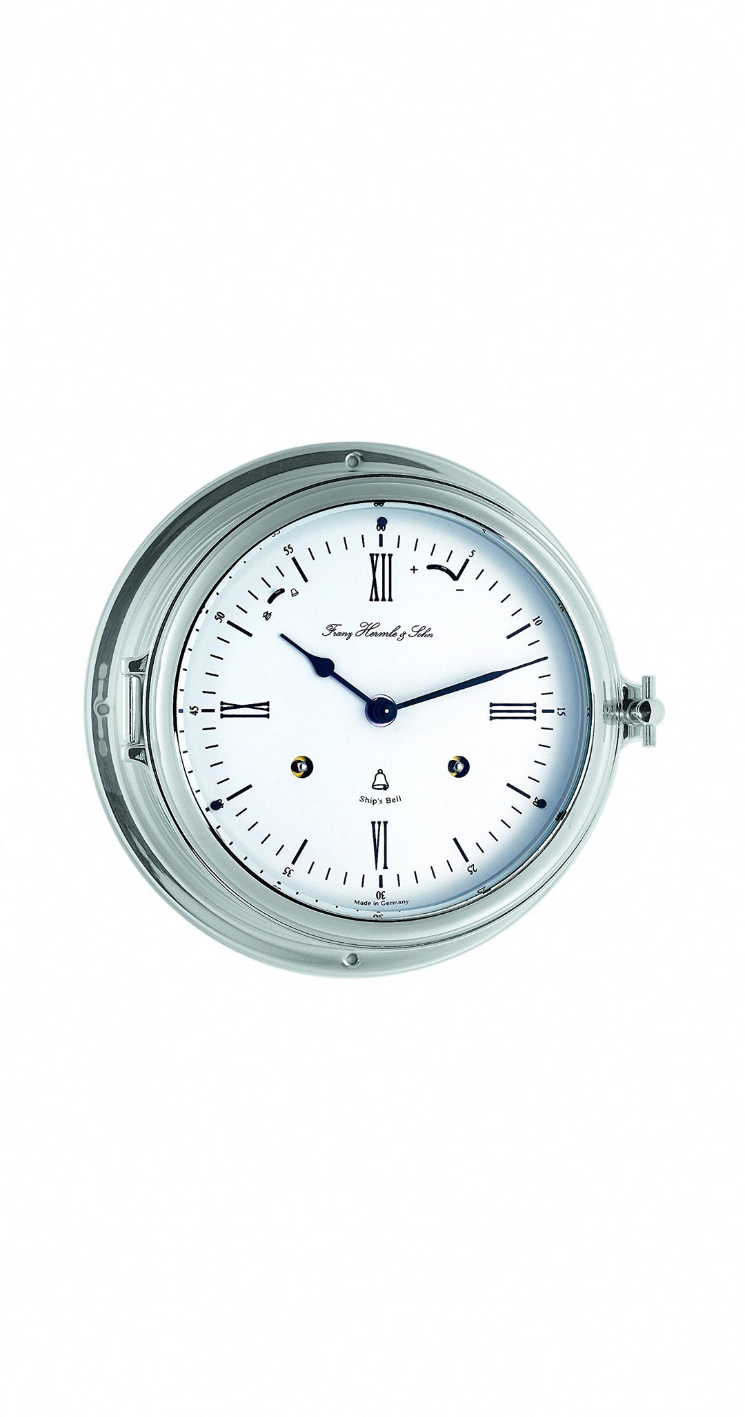 Hermle 35066-000132 Schiffsuhr, vernickelt, Silber, 18cm x 18cm x 10 cm