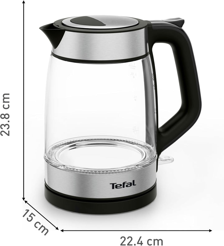 Tefal KI6058 Glas Wasserkocher Wasserkocher Messstreifen 1,7 Liter Fassungsvermögen Leicht zu reinig