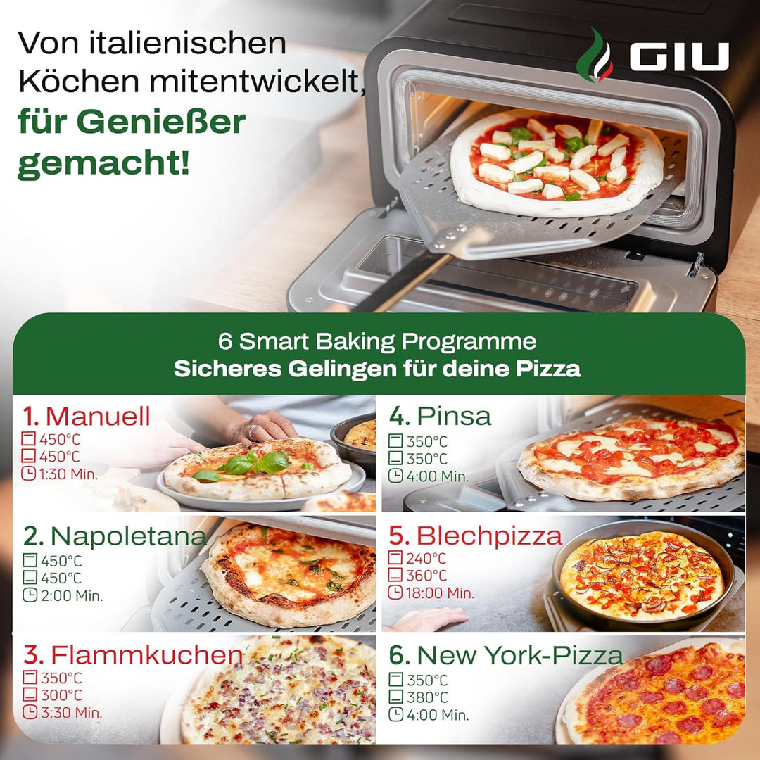 GIU Elektrischer Pizzaofen - Starker Elektro-Ofen für neapolitanische Pizza | Backofen, Pizzaofen, e