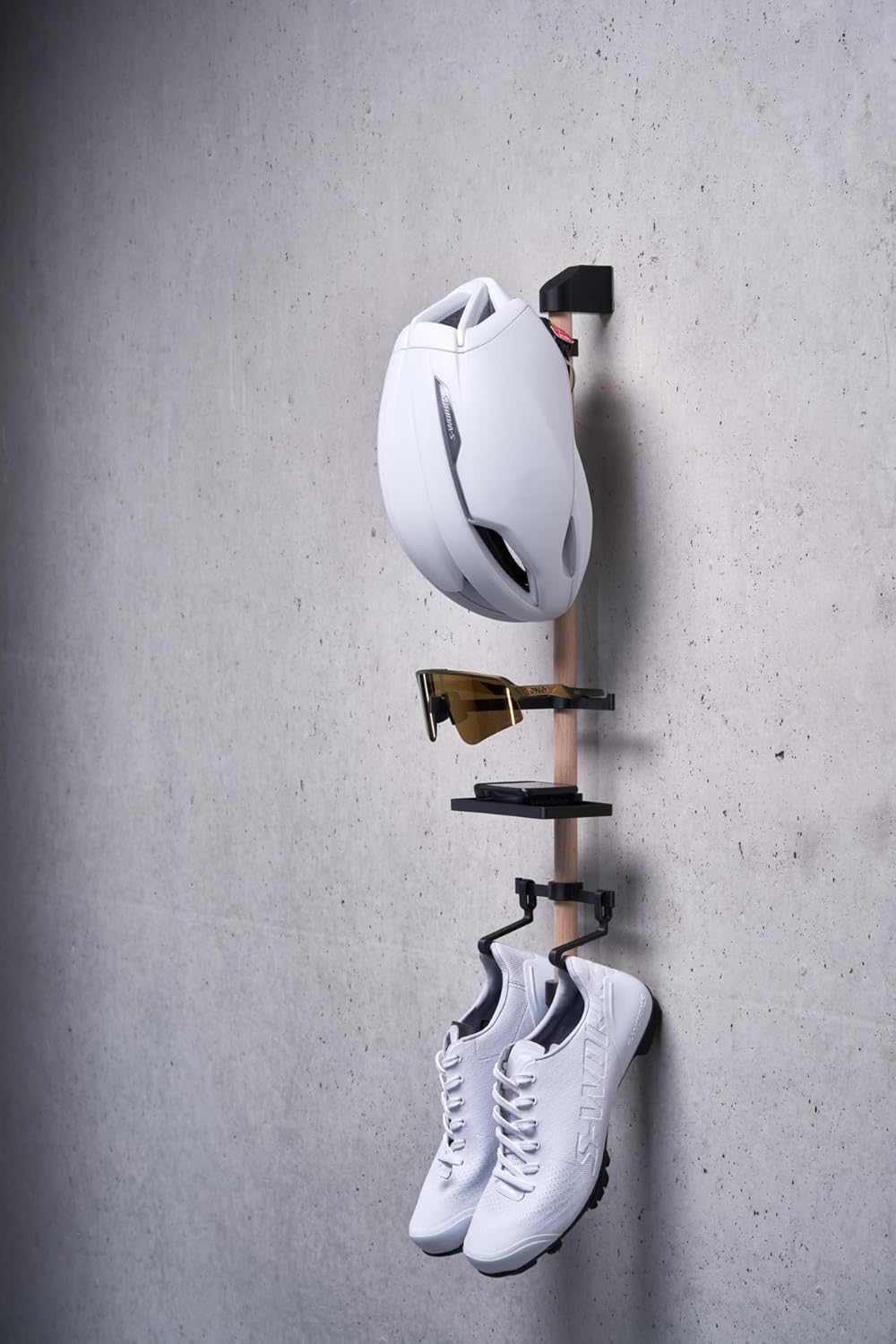 Bike Gear Rack, Wandhalterung für Helm, Sonnenbrille, Fahrradcomputer und Schuhe