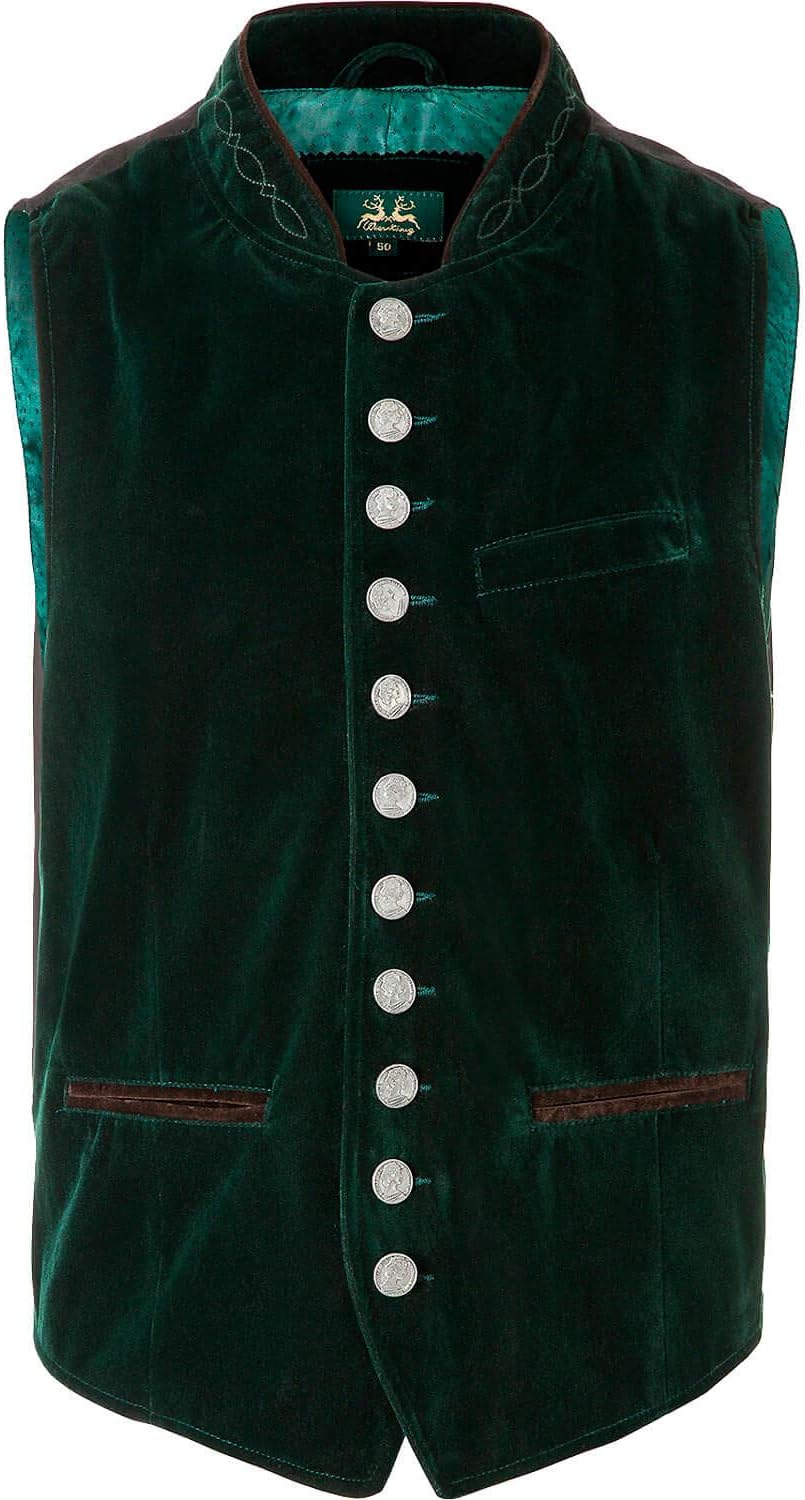 Wiesnkönig Herren Samtweste Moritz Premium Trachten Weste | Model Herren Samtweste Moritz Rot Versch