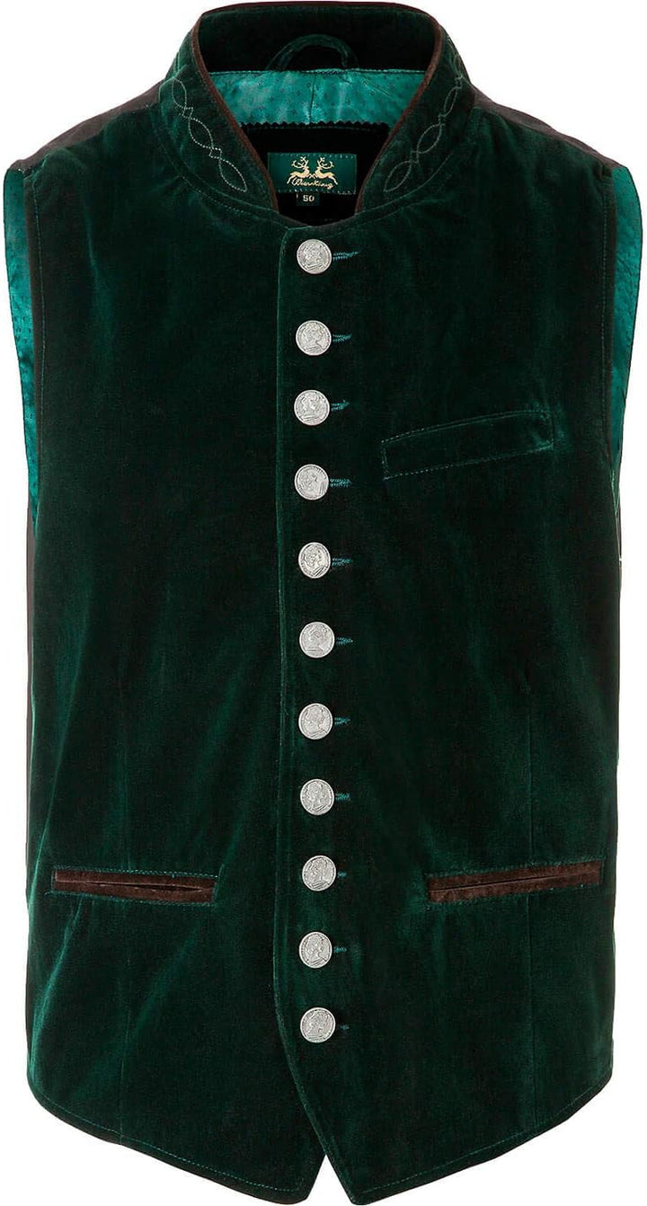 Wiesnkönig Herren Samtweste Moritz Premium Trachten Weste | Model Herren Samtweste Moritz Rot Versch
