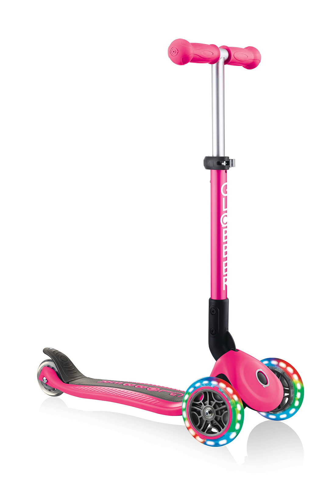 GLOBBER JUNIOR Foldable Lights – Tretroller, 120/80 mm, ABEC 5, 3-rädrig, LED-Leuchtrollen Einheitsg
