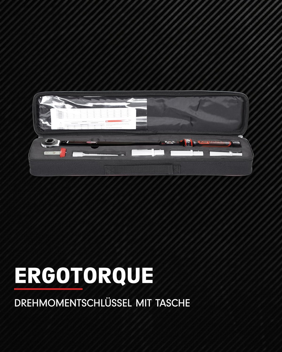 KS Tools 516.1905 1/2"ERGOTORQUEprecision Drehmomentschlüssel-Satz, 40-200Nm, 5-tlg Single, Single