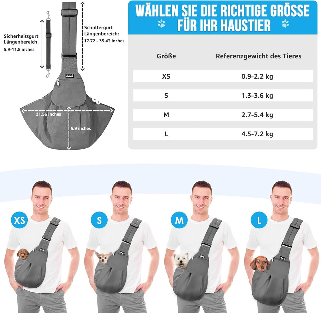 SlowTon Hundetragetasche, Haustier Hundetasche mit verstellbarem, gepolstertem Schultergurt und Fron