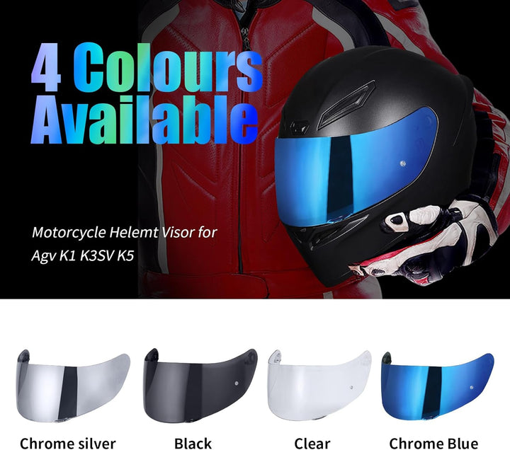 Helmvisier für Agv K1 K3SV K5 Visier, Motorradhelm Visier,Motorrad Windschutz Helm Objektiv Visier V