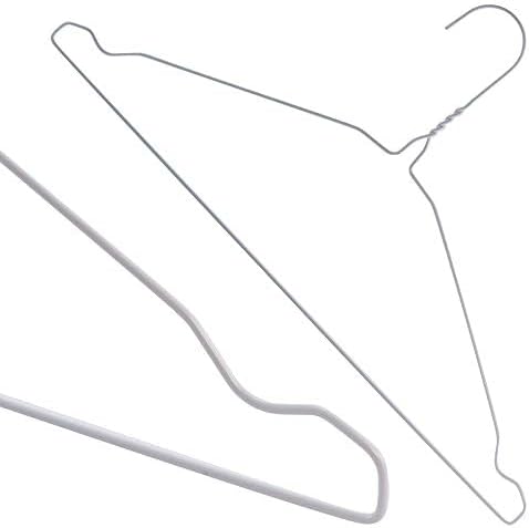Hangerworld 50 Draht Kleiderbügel 41cm Weiss Mit Einkehrbungen Drahtkleiderbügel Metallkleiderbügel