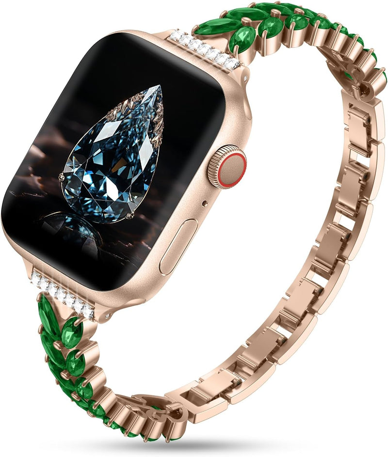 BOJYS Edelstahl Apple Watch Armband 41mm 40mm 38mm, Klassisches Schmuck Uhrenarmband Weizenohren Ers