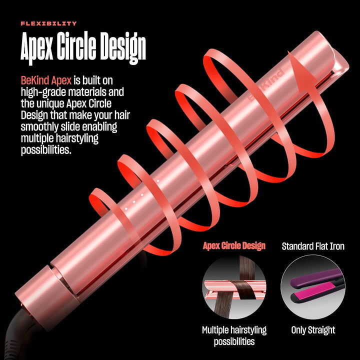 Bekind Apex 2-in-1 Hair Straightener Flat Iron, Straightener and Curler for All Hairstyles, 15s Fast