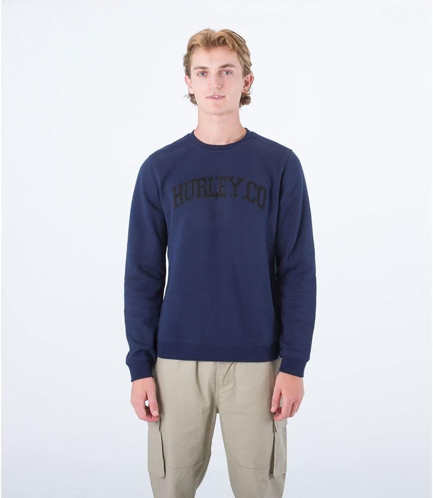 Hurley Herren Applikation Crew Sweatshirt S Obsidian, S Obsidian