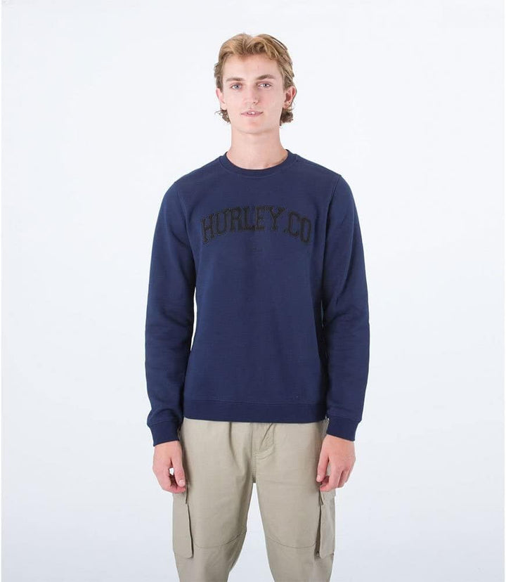 Hurley Herren Applikation Crew Sweatshirt S Obsidian, S Obsidian