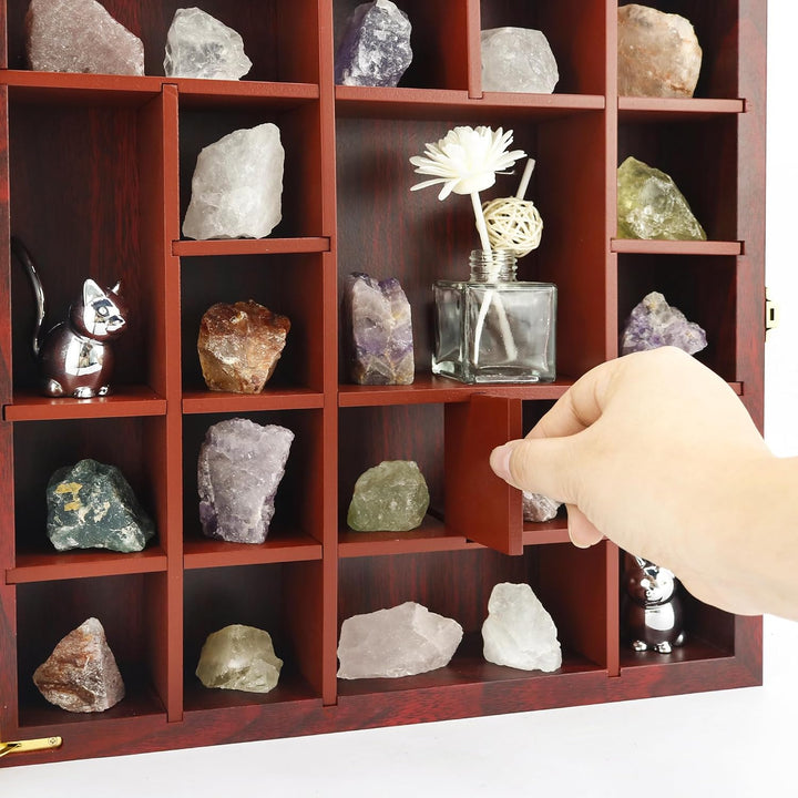 FramePro Felsen Bilderrahmen Vitrine Kristall Shadow Box 35x35cm 3D Rahmen zum Befüllen Tiefer Aufbe
