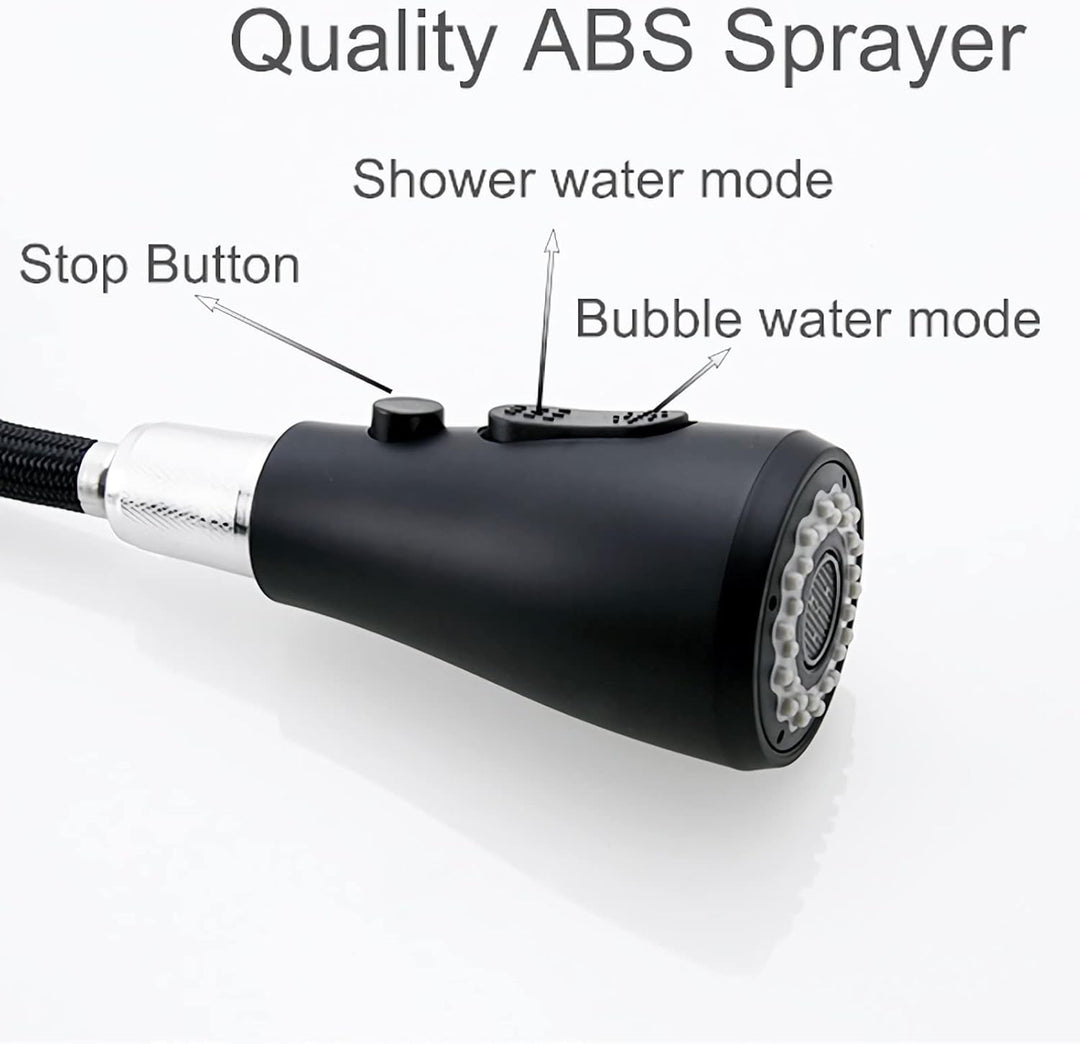 Ausziehbar 360° küchenarmatur Drehbar mit Drei Wasserstrahlarten,Mischbatterie küche ausziehbar wass