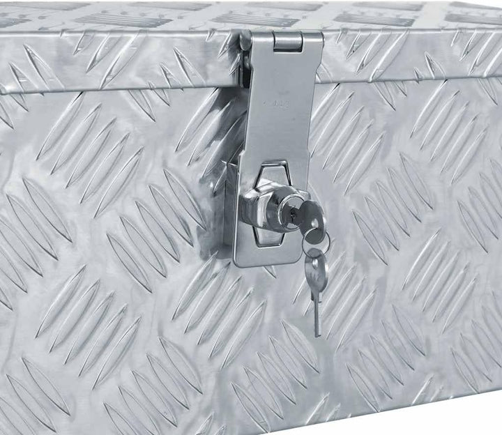 vidaXL Aluminiumkiste Silbern Alubox Aluminiumbox Transportkiste Alukoffer 48.5 x 14 x 20 cm Silber,