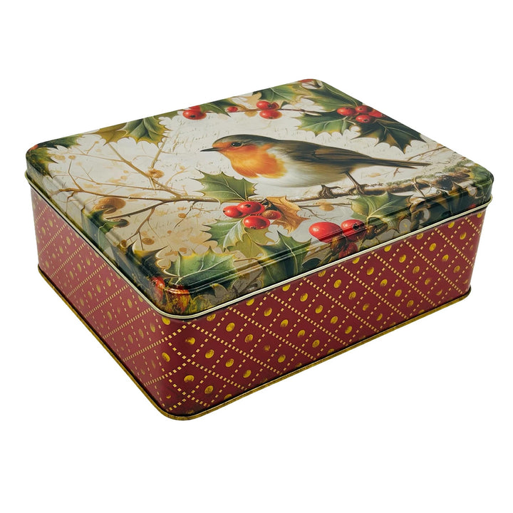 Geschenkdose Design Nostalgia - Liebevoll gestaltete rechteckige Vorratsdose - Motiv Rotkelchen - Bl