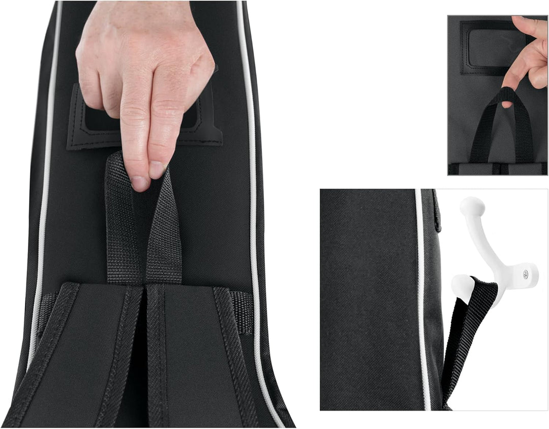 ROCKTILE 1/2 Klassik-Gitarrentasche (gepolsterter Gigbag, Rucksackgarnitur, 2 Aussentaschen) schwarz
