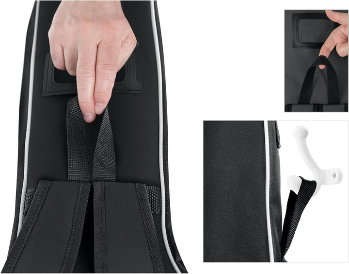 ROCKTILE 1/2 Klassik-Gitarrentasche (gepolsterter Gigbag, Rucksackgarnitur, 2 Aussentaschen) schwarz