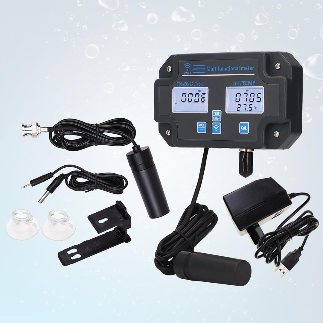 DANOPLUS Smart Water Quality Tester, 24 Stunden drahtlose App-Überwachung von pH EC TDS Salzgehalt S