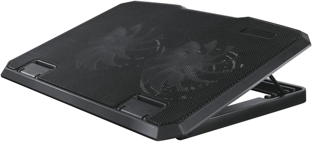 Hama Laptop-Kühler Black Metal, neigbar, leise, 2 Lüfter, 40 cm (15,6), Schw.