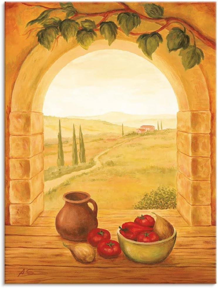 ARTland Leinwandbilder Wandbild Bild auf Leinwand 60x80 cm Landschaften Fensterblick T4JI