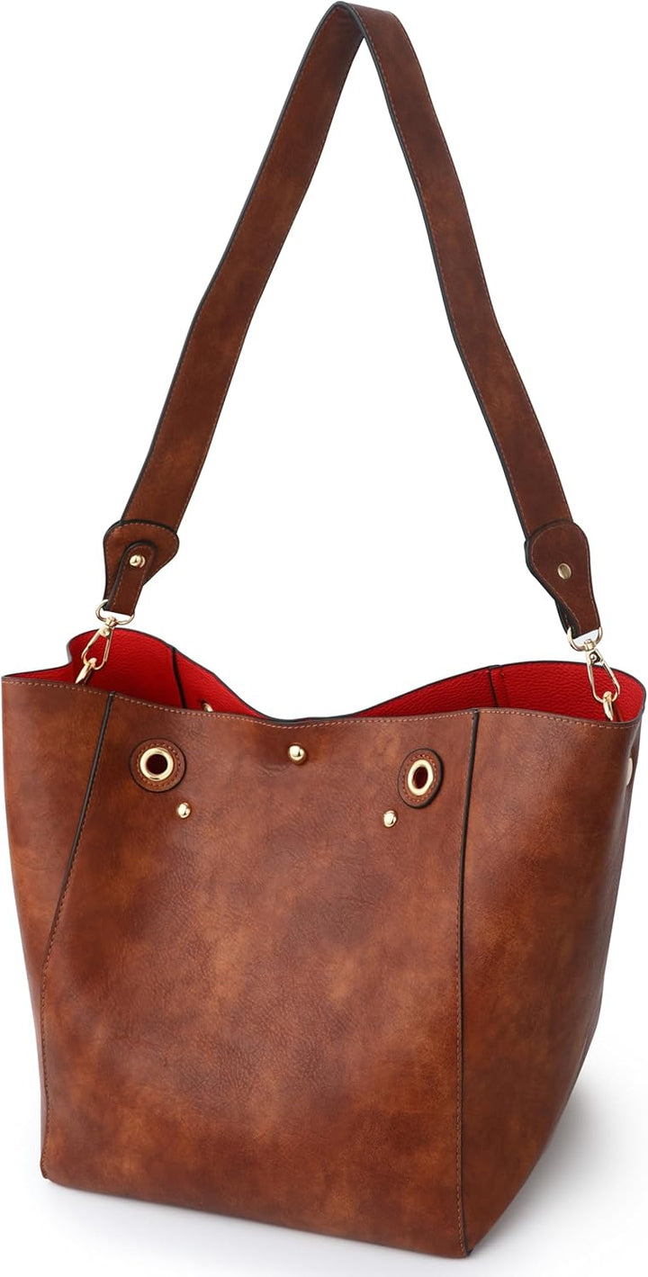 SQLP Damen Henkeltaschen Leder Gross Kapazität Shopper Tasche Student Schultasche Arbeit Handtasche