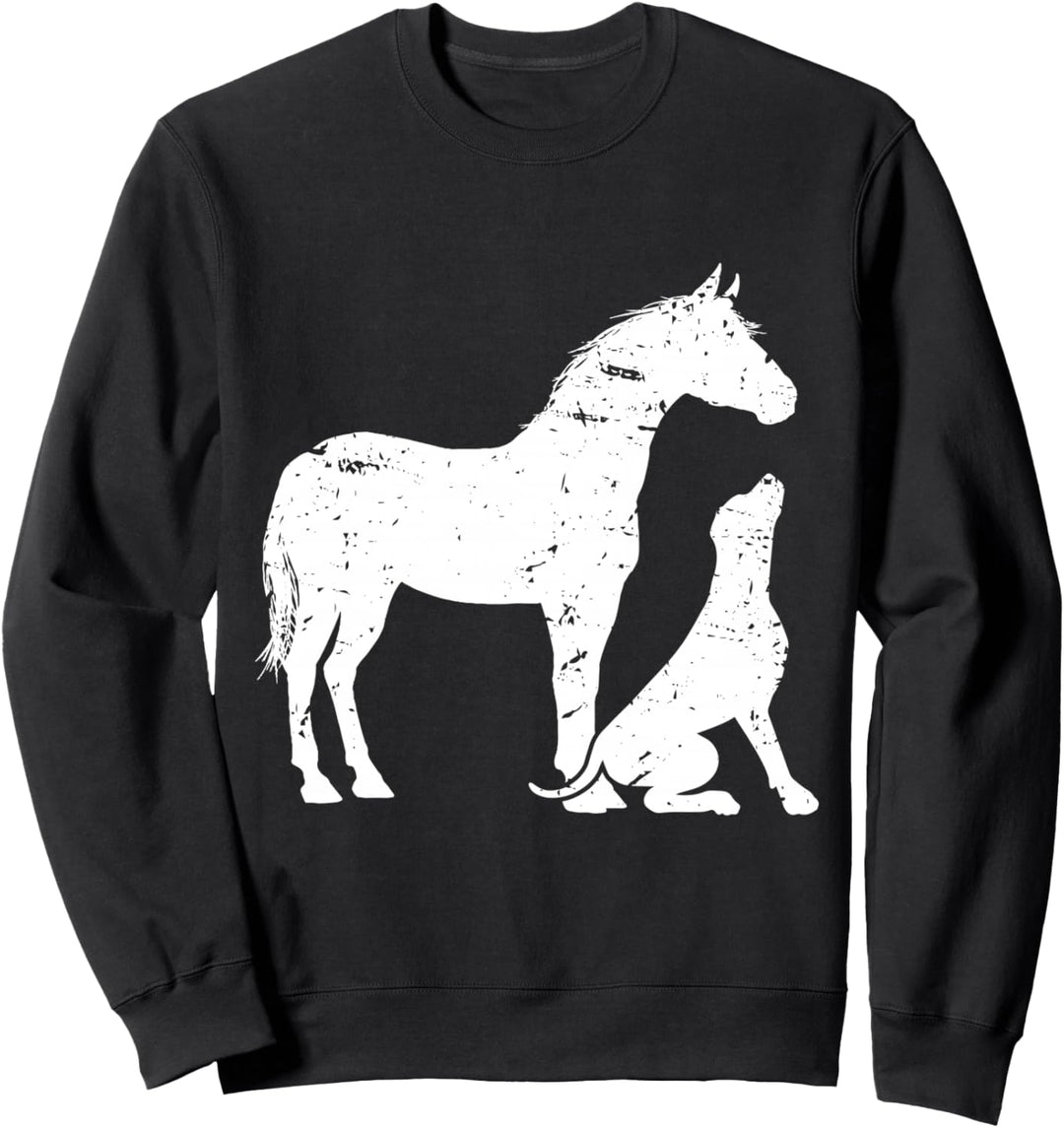 Pferde- und Hundemotiv für Damen und Herren | Pferdefreunde Sweatshirt