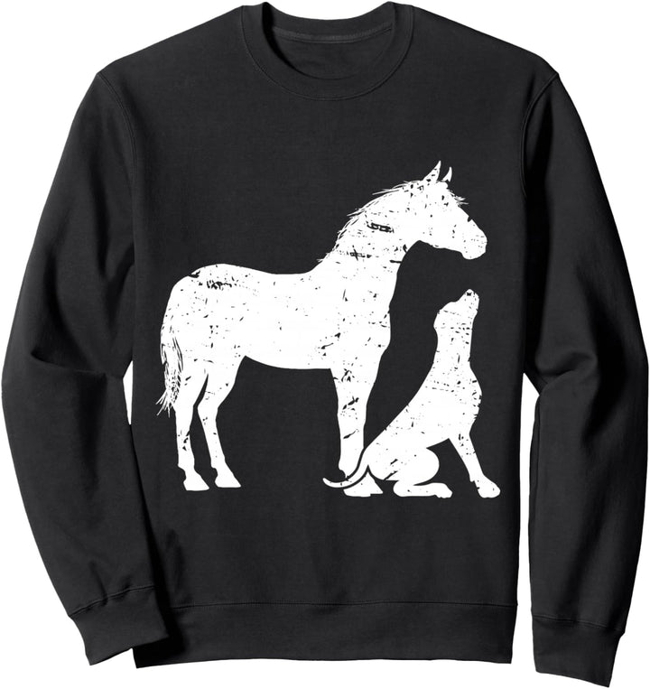 Pferde- und Hundemotiv für Damen und Herren | Pferdefreunde Sweatshirt