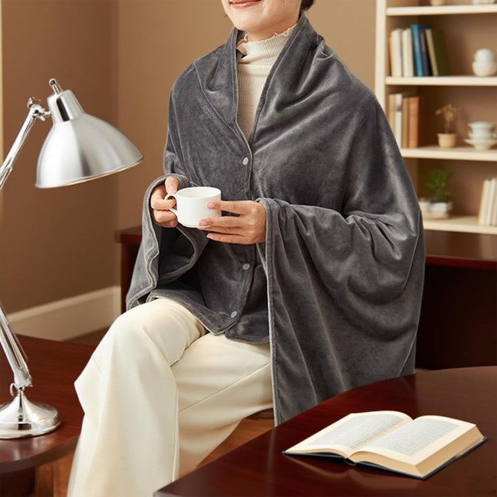 Beheizbare Wurfdecke,USB-aufladbarer tragbarer Umhang für den Winter | 3-Stufen Heizponcho für Damen